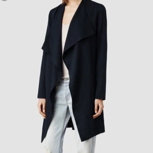 ALLSAINTS Hace Black Trench coat,  size 8